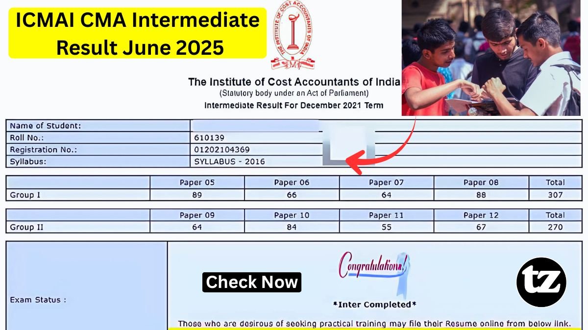 ICMAI CMA Inter Result June 2025