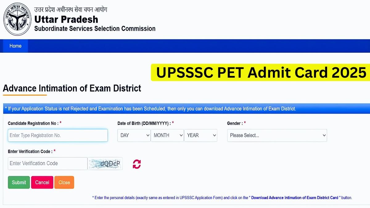 UPSSSC PET Admit Card 2025
