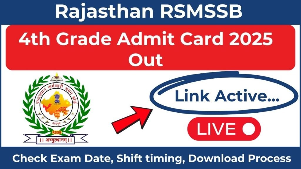 Rajasthan 4th Grade Admit Card 2025