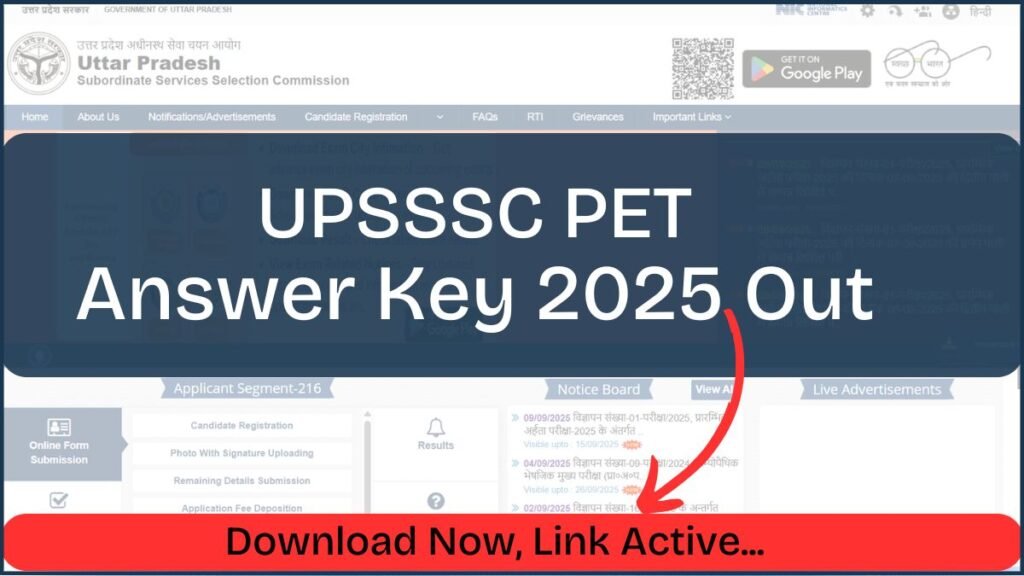 UPSSSC PET Answer Key 2025
